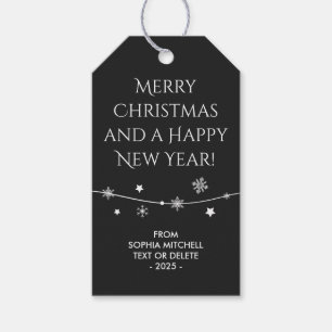 Timeless - Dark Carbon Black - Snowflake Gift Tags