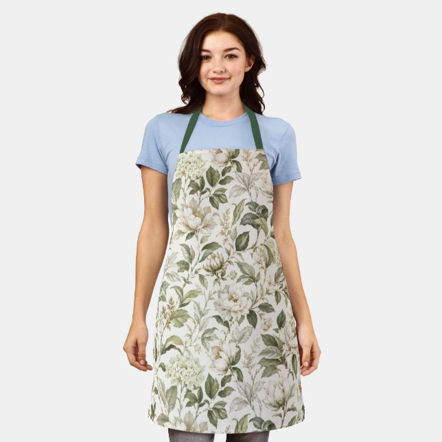 Timeless Delicate Botanical Elegance Apron (Worn)