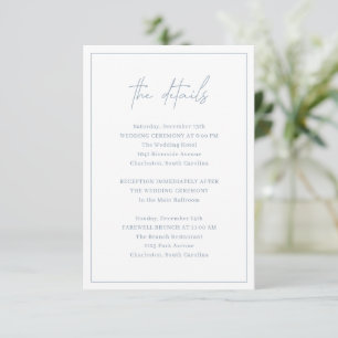 Timeless Dusty Blue Elegant Wedding Enclosure Card
