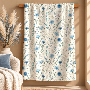 Timeless Dusty Blue Sage Botanical Blanket Design