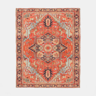 Timeless Echoes: Heritage Boho Oriental Moroccan Fleece Blanket