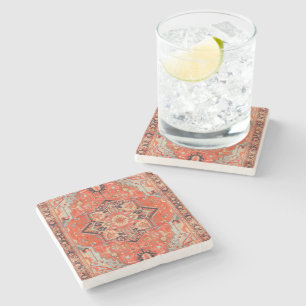 Timeless Echoes: Heritage Boho Oriental Moroccan  Stone Coaster