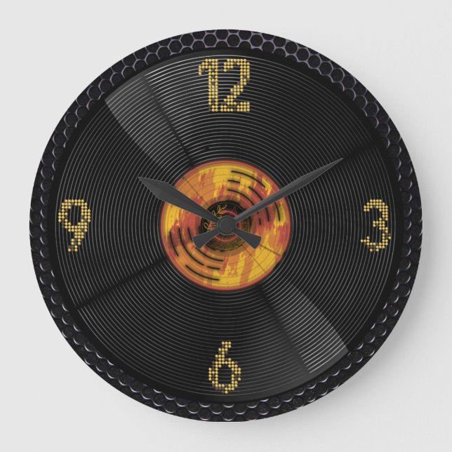 Timeless Echoes: Vinyl Record  Large Clock (Front)