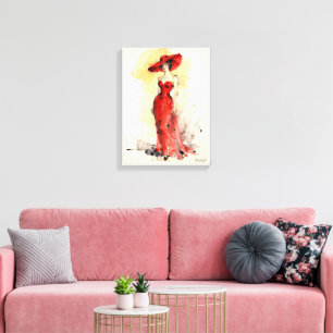 Timeless Elegance – Abstract Woman Portrait Art Canvas Print