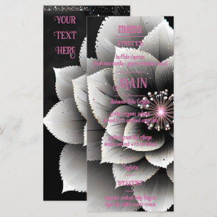 Timeless Elegance: Black & Silver Blossom Wedding  Menu
