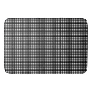 Timeless Elegance: Classic Black And White Tartan, Bath Mat