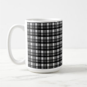 Timeless Elegance: Classic Black And White Tartan, Coffee Mug