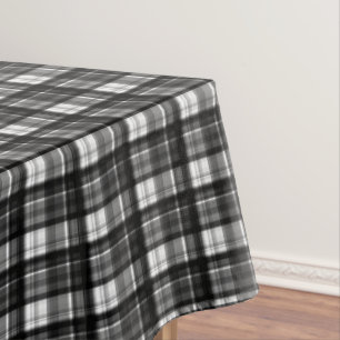 Timeless Elegance: Classic Black And White Tartan, Tablecloth