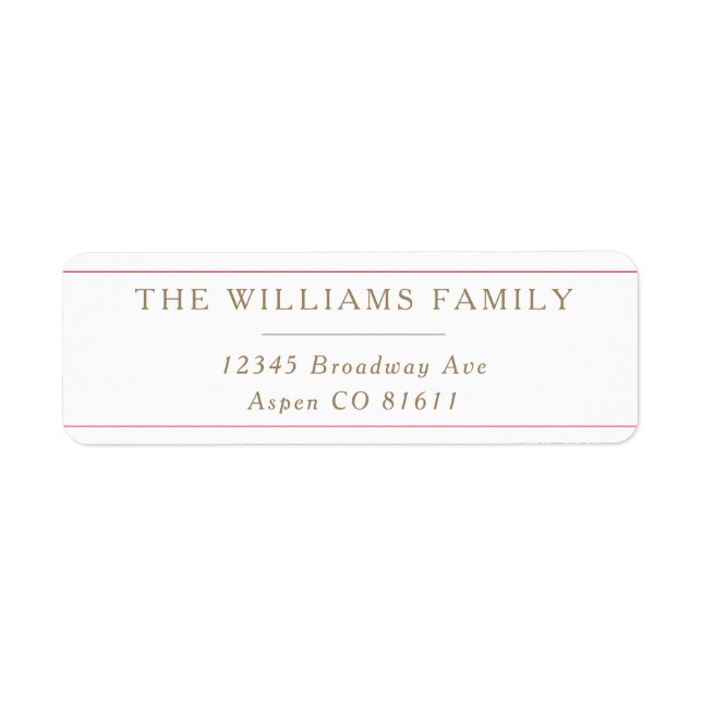 Timeless Elegance Classic Return Address Label (Front)