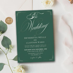 Timeless Elegance Emerald Green Wedding Invitation