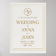 Timeless Elegance: Gold & Ivory Wedding Invitation