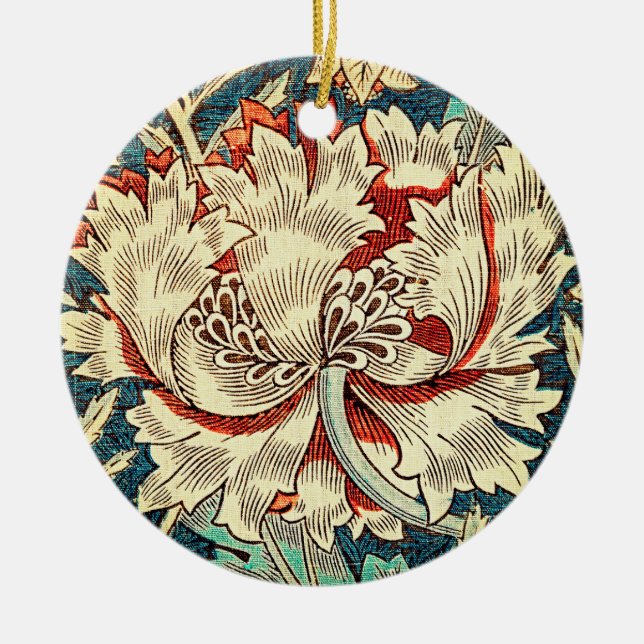 Timeless Elegance: Honeysuckle Ceramic Tree Decoration (Front)
