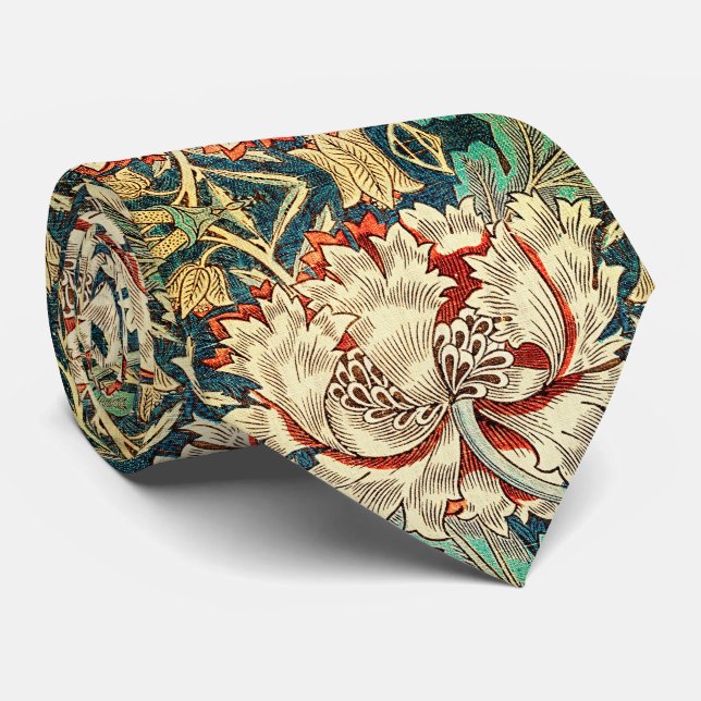 Timeless Elegance: Honeysuckle Pattern Tie (Rolled)