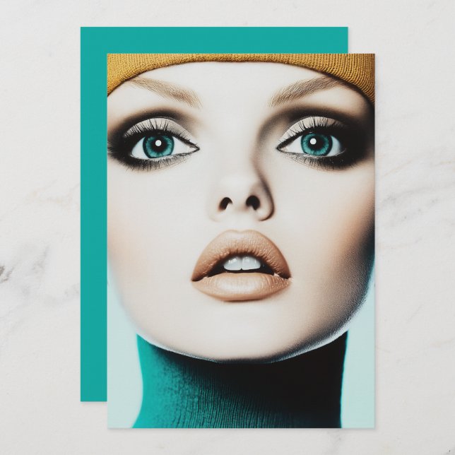 Timeless Elegance: Iconic 1960s Model Portrait Invitation (Front/Back)