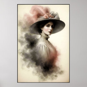 Timeless Elegance In Smoky Portrait Poster