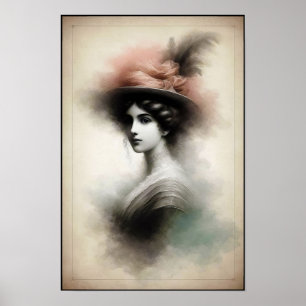 Timeless Elegance In Smoky Portrait Poster