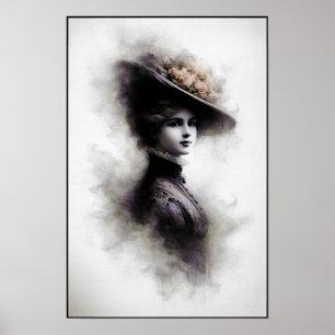 Timeless Elegance In Smoky Portrait Poster