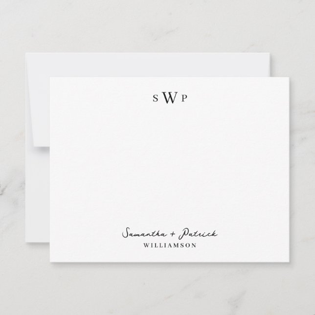 Timeless Elegance Minimalist Couple Note Card (Front)