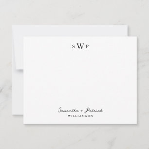 Timeless Elegance Minimalist Couple Note Card