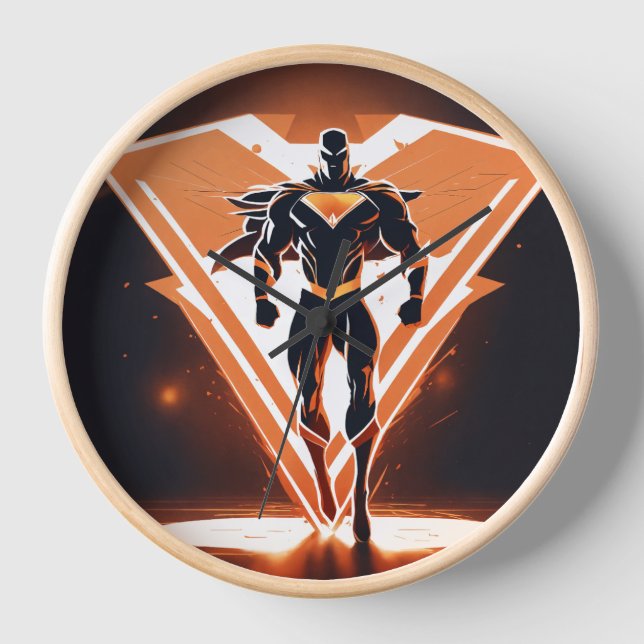 Timeless Elegance: Natural Wood Round Frame" Clock (Front)