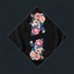Timeless Elegance Pet Bandanna<br><div class="desc">This beautifully crafted floral design,  a harmonious blend of soft pink,  peach,  and striking blue roses,  is perfect for those who appreciate nature's artistry.</div>