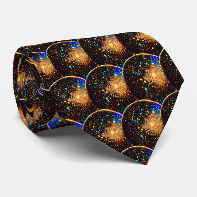 Timeless Elegance: Retro Disco Ball Tie (Rolled)