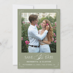 Timeless Elegance Sage Green Save The Date