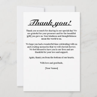 Timeless Elegance Thank You Card