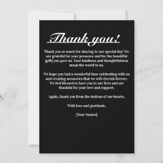 Timeless Elegance Thank You Card