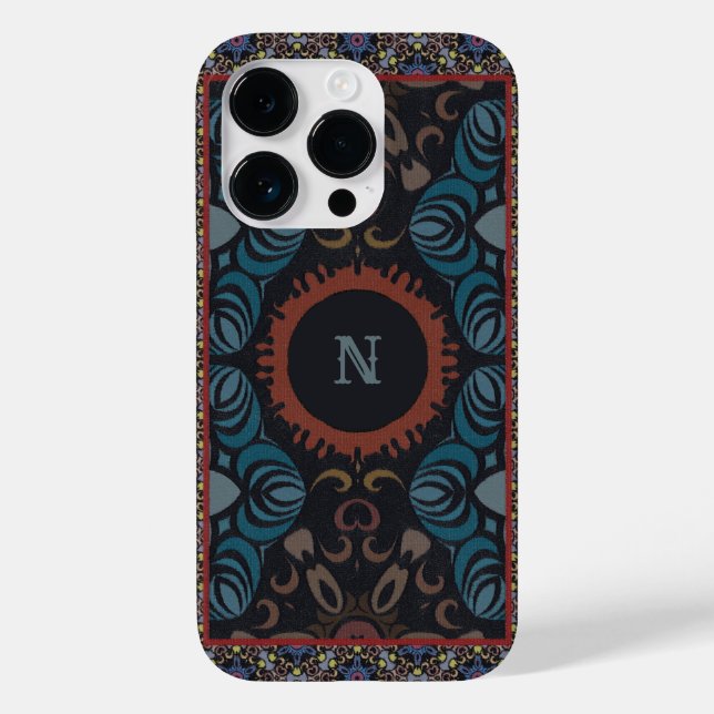 Timeless Elegance Traditional Fabric Monogram Case-Mate iPhone Case (Back)