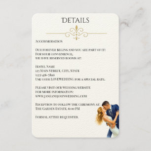 Timeless Elegance Wedding Golden Romance Couple Enclosure Card
