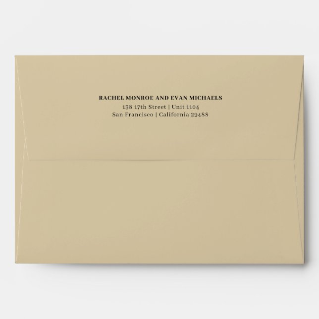 Timeless Elegant Beige Return Address Envelope (Back (Top Flap))