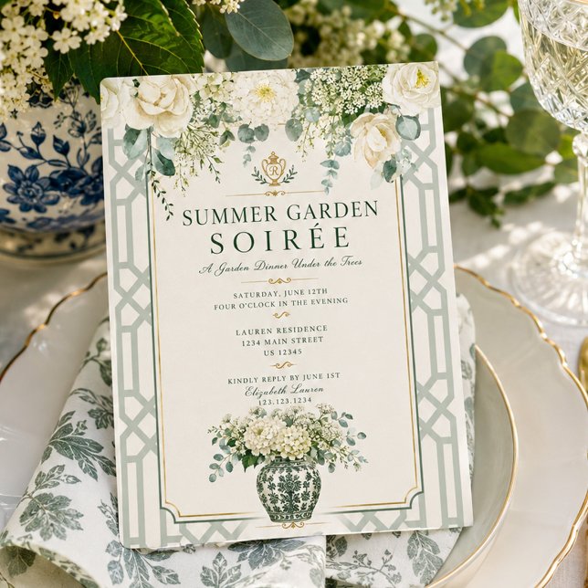 Timeless Elegant Garden Party Hydrangea Invitation (Creator Uploaded)
