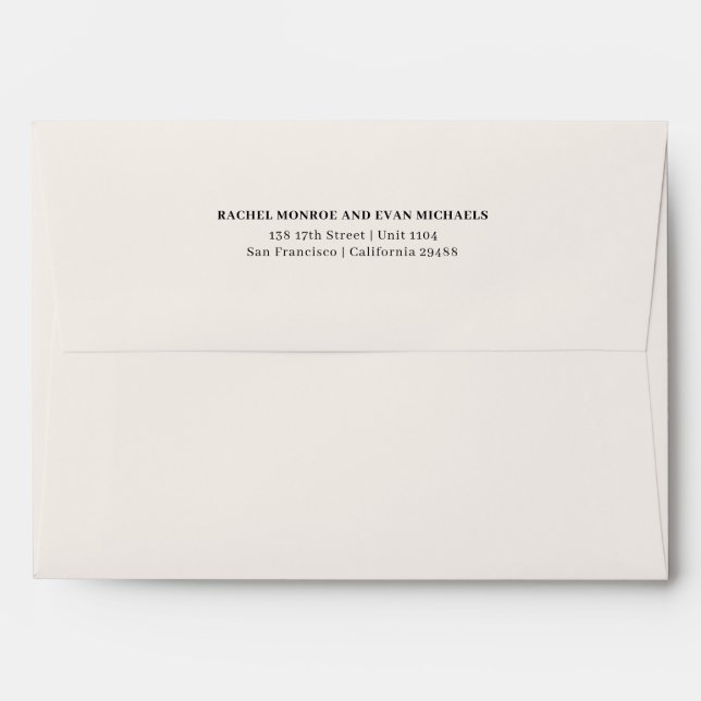 Timeless Elegant Linen White Return Address Envelope (Back (Top Flap))