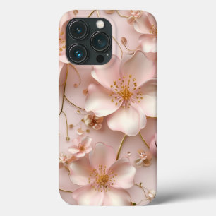 Timeless  Elegant Soft Pink Floral Pattern iPhone 13 Pro Case