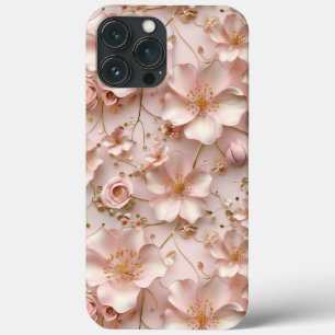 Timeless  Elegant Soft Pink Floral Pattern iPhone 13 Pro Max Case