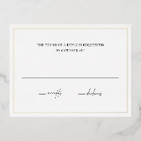 Timeless Elegant Wedding Foil RSVP Card
