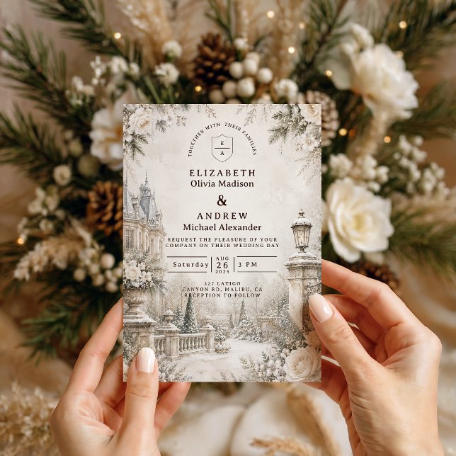 Timeless Elegant Winter Wedding Invitation (Creator Uploaded)