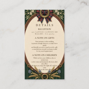 Timeless Equestrian Estate Wedding Enclosure Card