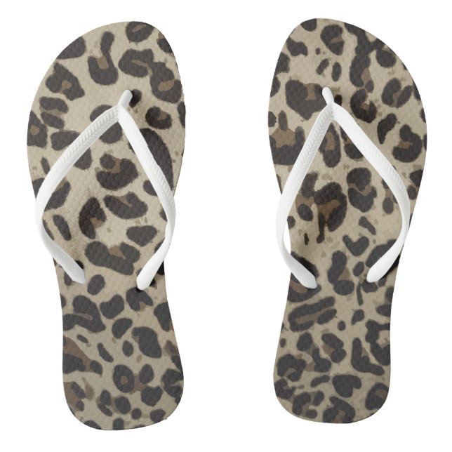 Timeless fashion aestetic leopard spots Flip Flops (Footbed)