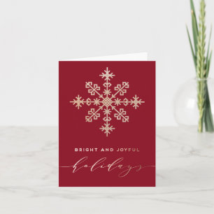 Timeless Faux Gold Bright And Joyful Holidays Holiday Card