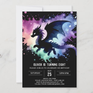 Timeless Fiery Dragon Birthday Children Invitation