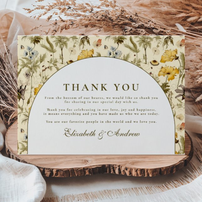 Timeless Floral Arch Wedding Thank You Card (Creator Uploaded)