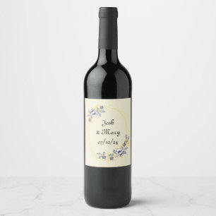 Timeless Floral Elegance Watercolor Wine Label