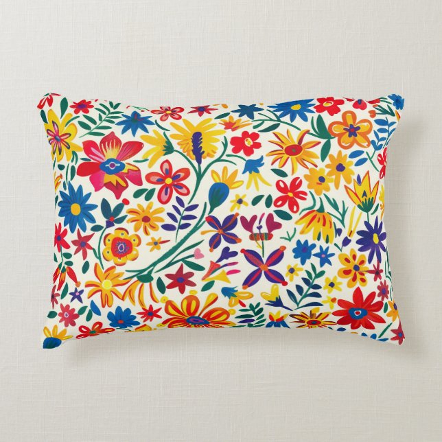 Timeless Floral Grace Accent Pillow (Front)