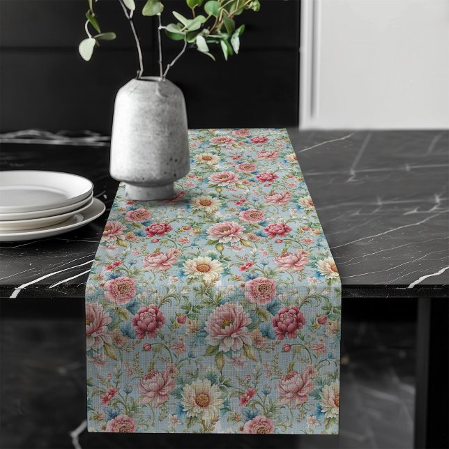 Timeless Floral Rococo Table Runner Classic Settin (Timeless Floral Rococo Table Runner Classic Settin)