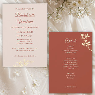 Timeless Floral Rustic  Bachelorette Weekend Invitation