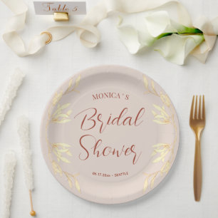 Timeless Floral Rustic Bridal Shower Paper Plate