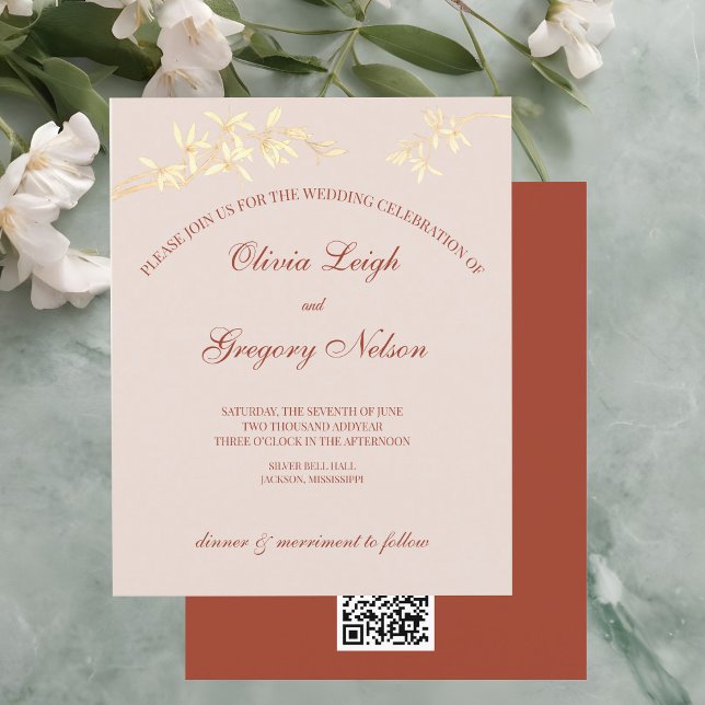 Timeless floral rustic  Budget Wedding Invitation (Creator Uploaded)