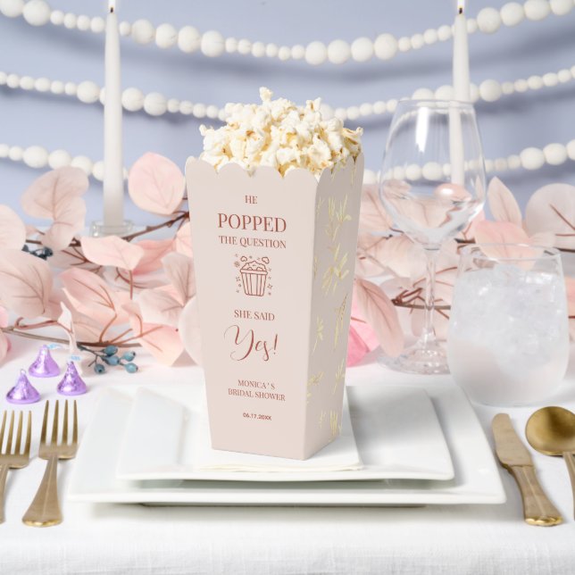 Timeless Floral Rustic "He popped the question"  Favour Box (Wedding)